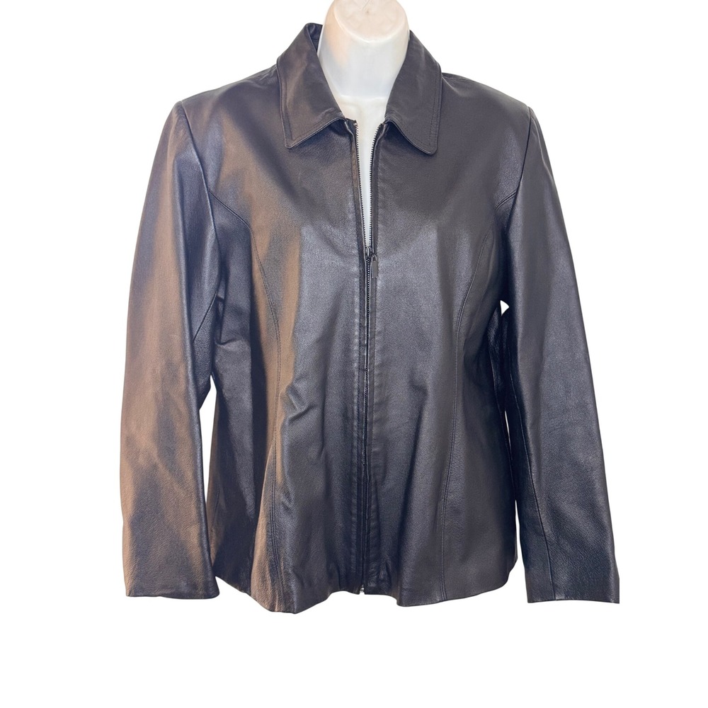 Vintage Black Genuine Leather Jacket Medium Y2K Matrix Biker Jacket Chic Grunge